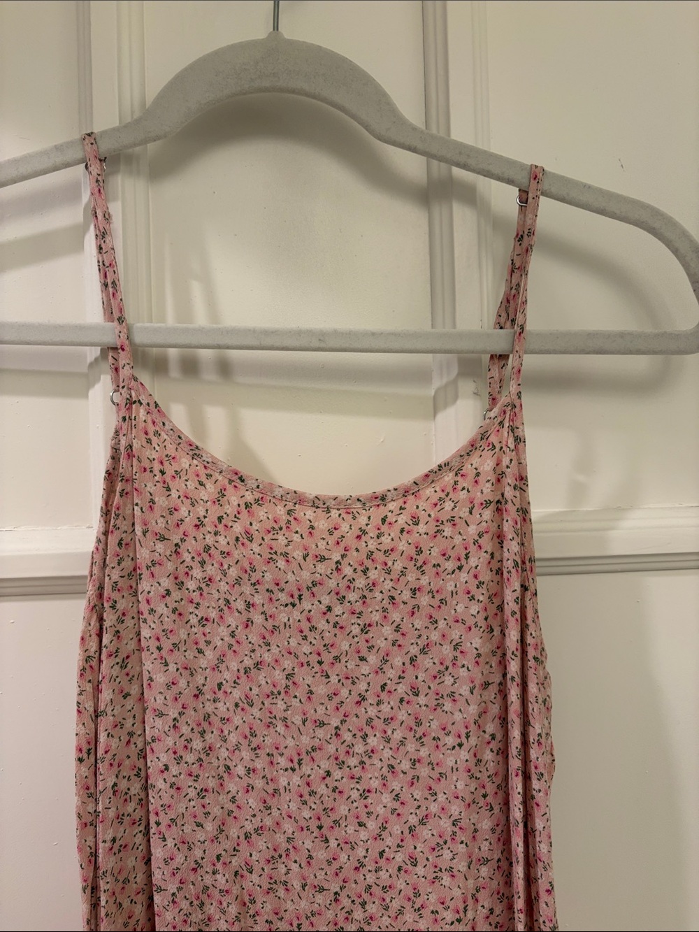 Brandy Melville Pink Floral Spaghetti-Strap Dress